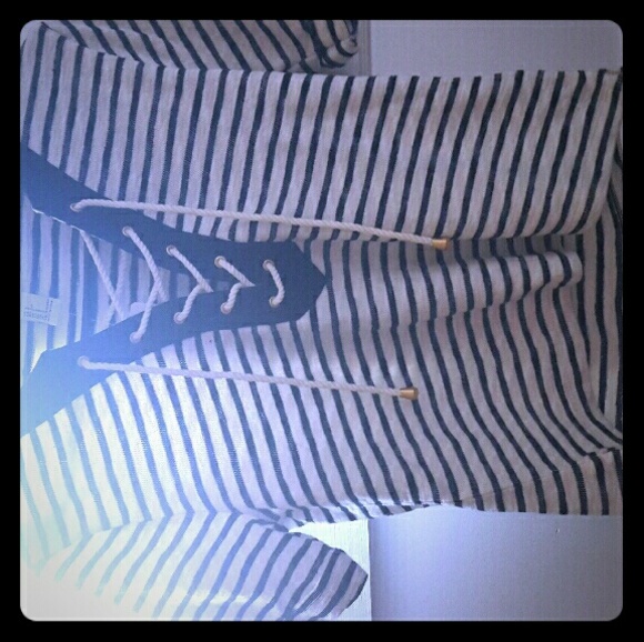 Lace up striped tee - Picture 1 of 1