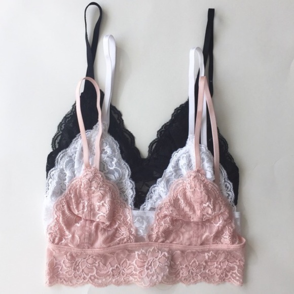 Other - ⚡️Sale⚡️Set of three (3) lace bralette bras bra