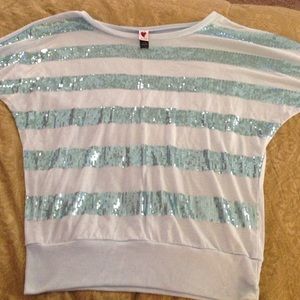 Lite blue sequined shirt