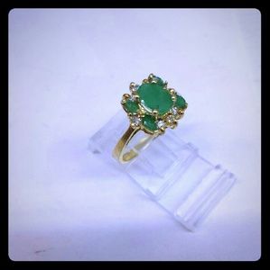 Emerald and diamond ring.
