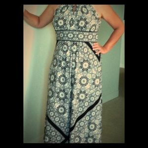 Black and White Bandana Print Maxi Dress