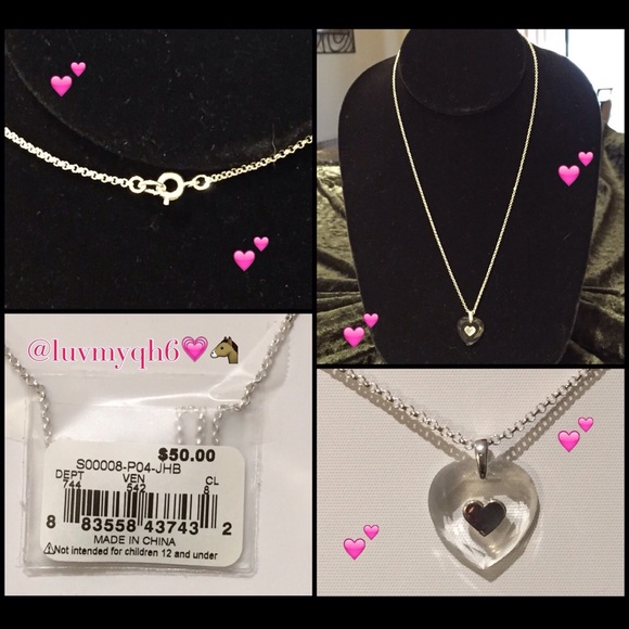 Heart Crystal Pendant Necklace Last One! - Picture 2 of 2