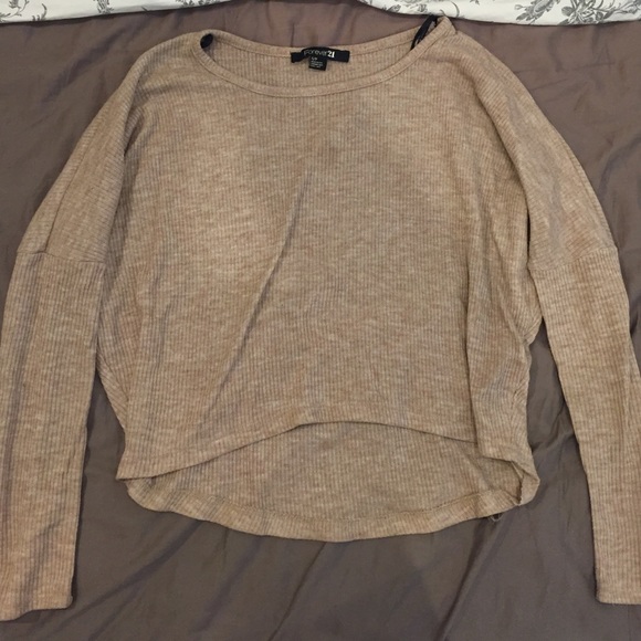 Forever 21 oatmeal taupe crop top - Picture 1 of 2
