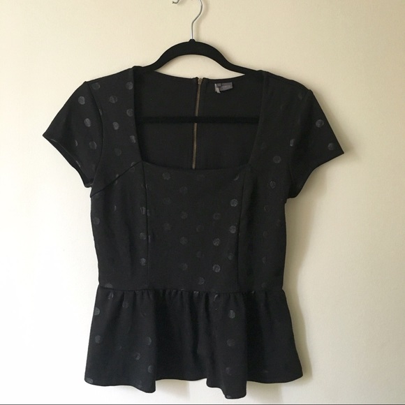 Sparkle & Fade Polka Dot Peplum Top - Medium