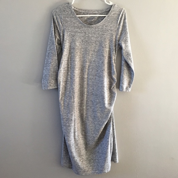 Liz Lange Maternity Grey 3/4 Sleeve Dress- Small