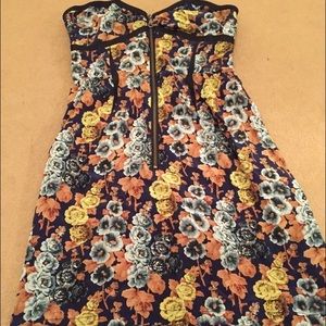 Vena cava floral strapless silk dress size 2