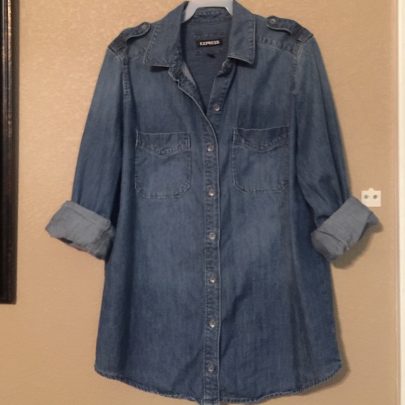 Express Tops - Express denim button up shirt