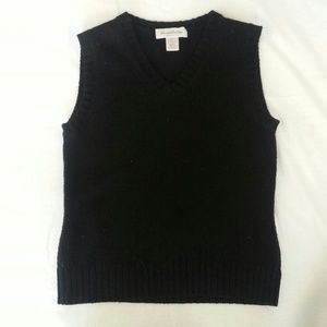 Brooks Brothers black merino wool sweater vest S
