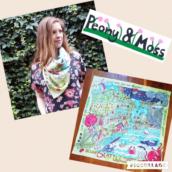 Peony and Moss Accessories - 💥LAST ONE💥 Seattle map scarf