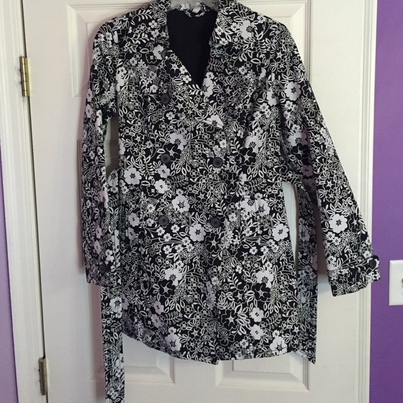 Black and White Floral coat