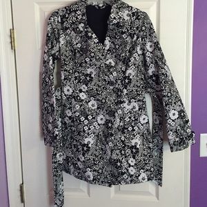 Black and White Floral coat