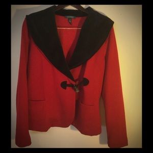 Velvet Collar Red Blazer