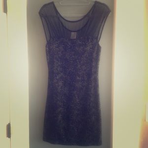 Free people black and gold mini dress