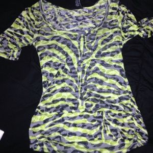 lime green zebra tee