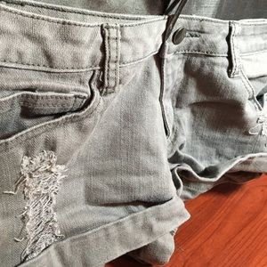 Grey Forever 21 denim shorts with ripping - Sz 28