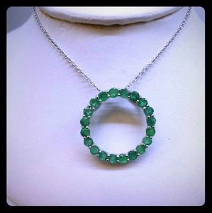 Circle emerald necklace.