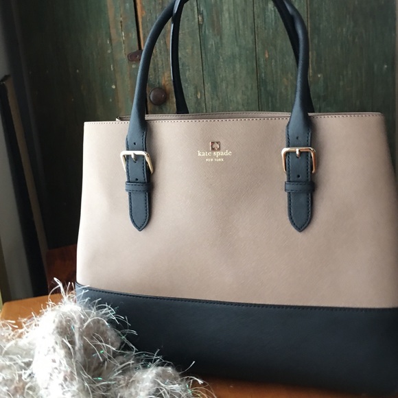 Kate Spade taupe and chocolate Cove Street Bag
