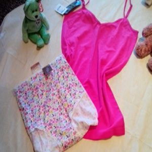 Pink Cami and Panties.Cami has 2 Necklines(Reduced