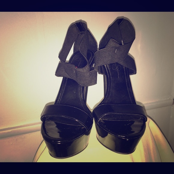 Jessica Simpson platen leather open toe platform