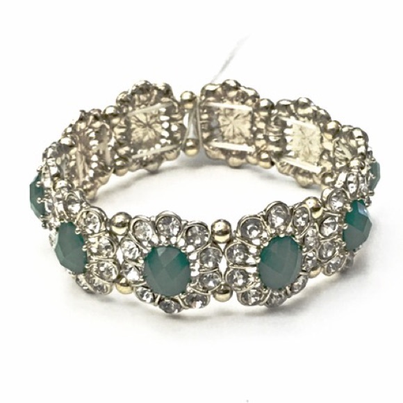 J.Crew Vivid Jade Festive Sparkle Bracelet- New