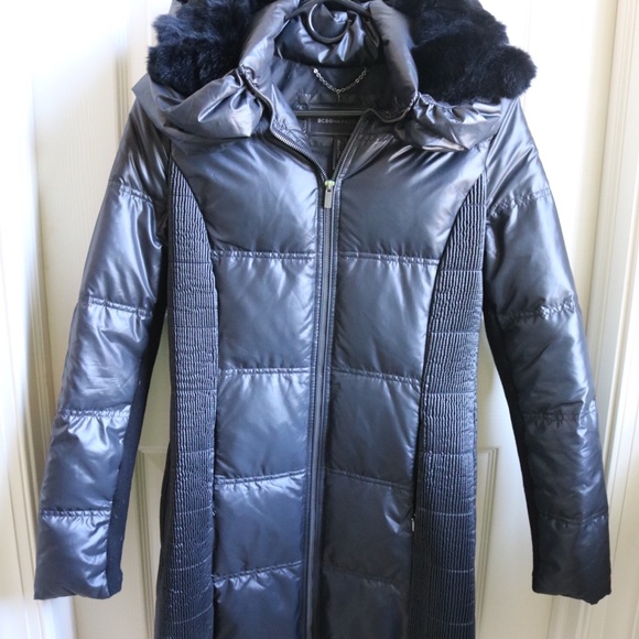 NWT BCBG Down Jacket with Fur Collar