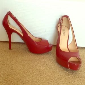 Guess Open Toe Red High Heel