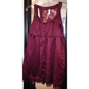 Babydoll style maroon/plumish button up dress
