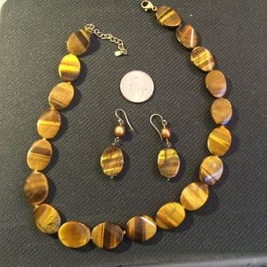 Tiger's Eye Necklace & Earrings
