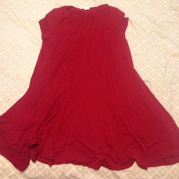 Maroon T-Shirt Dress - Picture 1 of 2