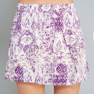 Aztec print lavender mini skirt