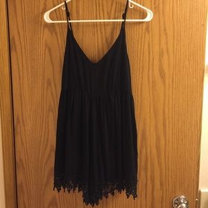 Black lace, v-neck romper