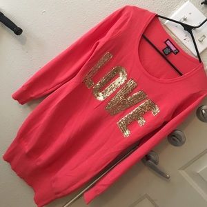 Love sequin sweater dress