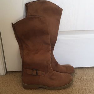 Tan suede boots