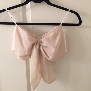 Bandeau beige cream bow