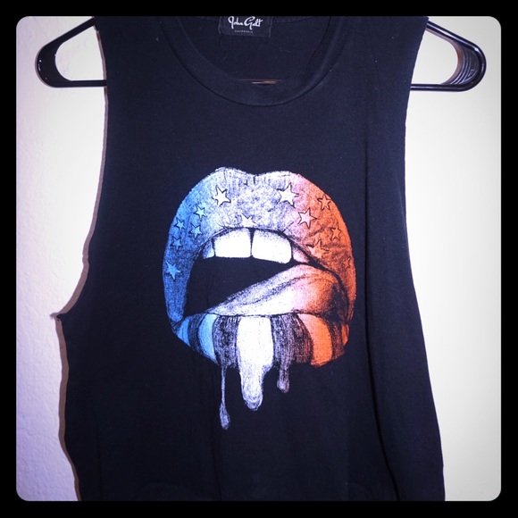 Brandy Melville John Galt America Lips tee