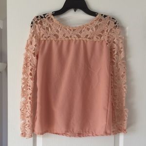 Blush Pink Lace Blouse