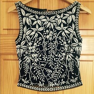 Intricately beaded top