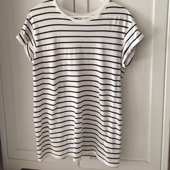 Black and white striped tshirt dress