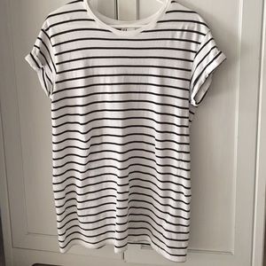 Black and white striped tshirt dress