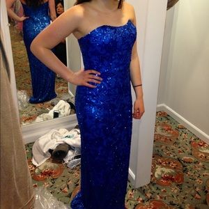 Beautiful blue Scala prom dress, only worn once!