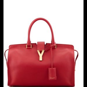 SAINT LAURENT Y Ligne soft leather bag, Red