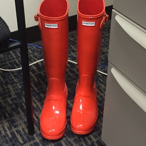 orange hunter rain boots