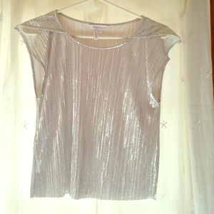BCBGeneration Silver Crop Top
