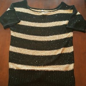Sequin short sleeve top