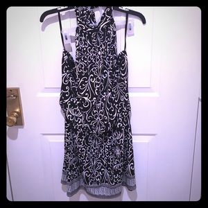 Black and White Halter Dress