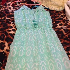 Blue and white flowy dress