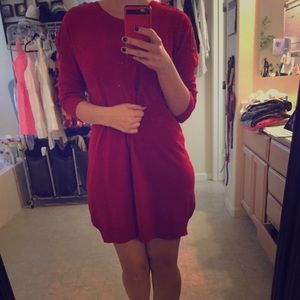 Dex red zipper shoulder dress