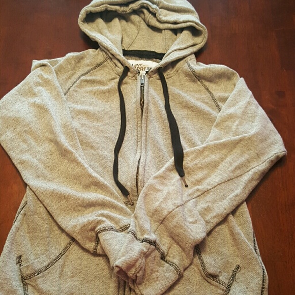 Heathered Gray Zip Up Hoodie