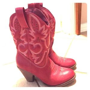 Red cowgirl boots