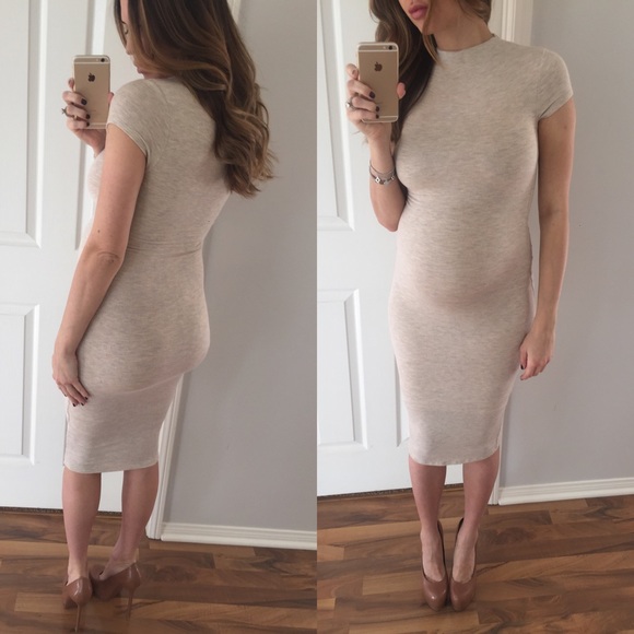 SOLD OUT • Oatmeal Marbled Midi Dress - Picture 4 of 4